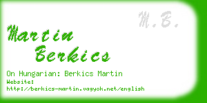 martin berkics business card